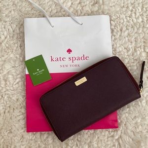 Kate Spade wallet. Mulled wine color.